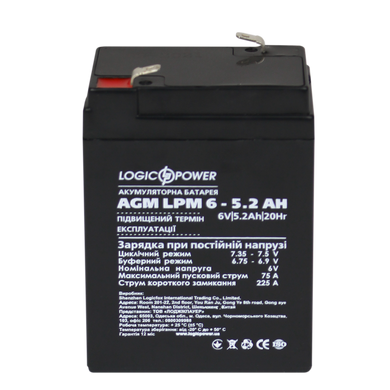 Аккумулятор AGM LPM 6V - 5.2 Ah