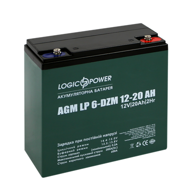 Тяговый свинцово-кислотный аккумулятор LogicPower LP 6-DZM-20